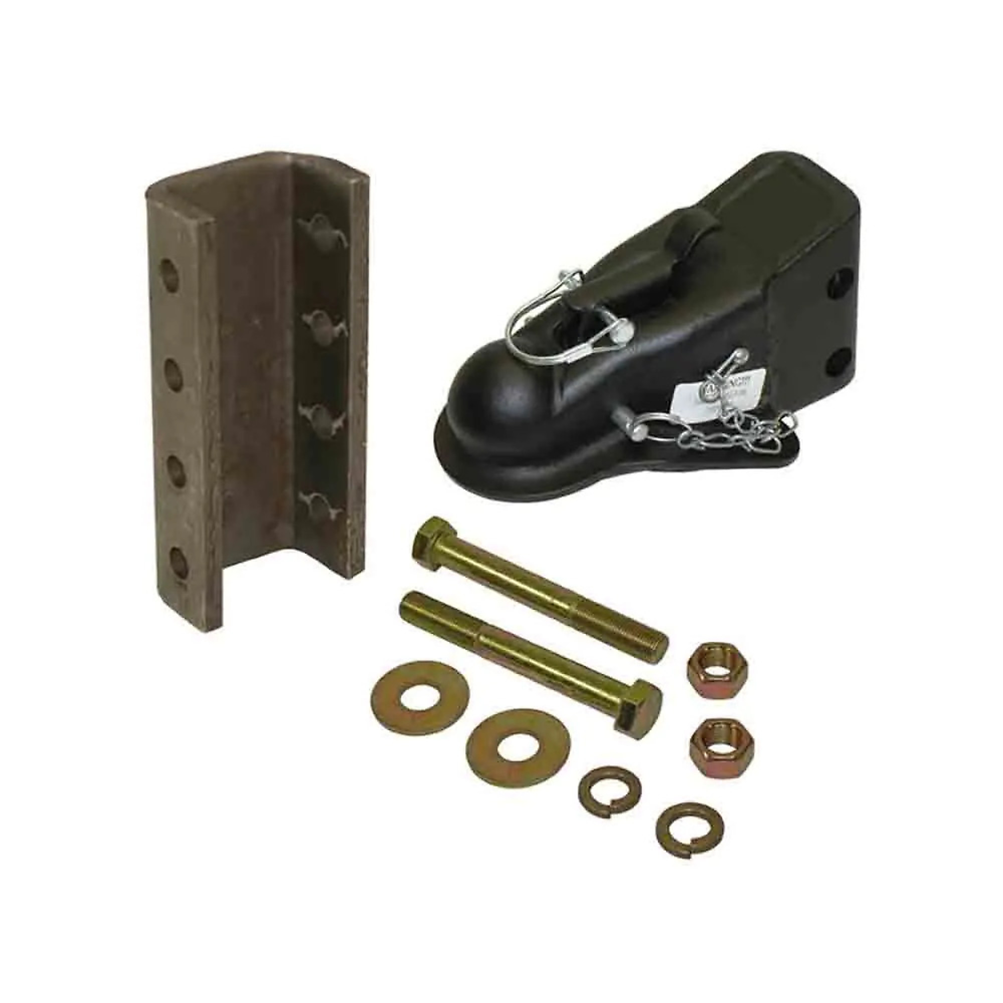 Wallace Forge, Heavy Duty 2 Inch Coupler with 3-Position Channel, 10K Capacity, Grade 8 Hardware, 2-7/8 inch Wide Channel, Black, Model# 2422001-3KIT